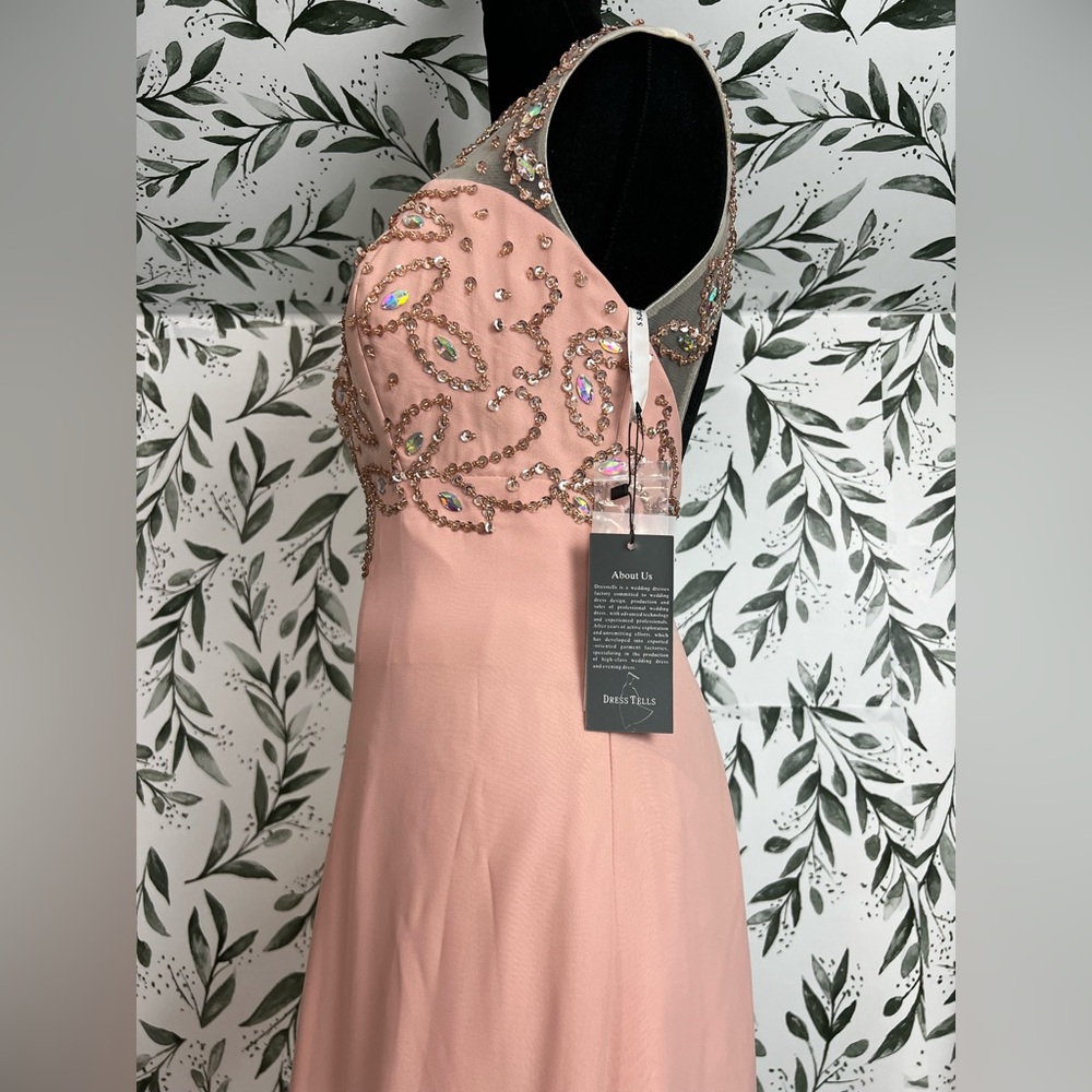 Prom Wedding Maxi Pale Pink Formal Dress Size XS (2) NWT Pageant Ball Gown #9 - Picture 10 of 11